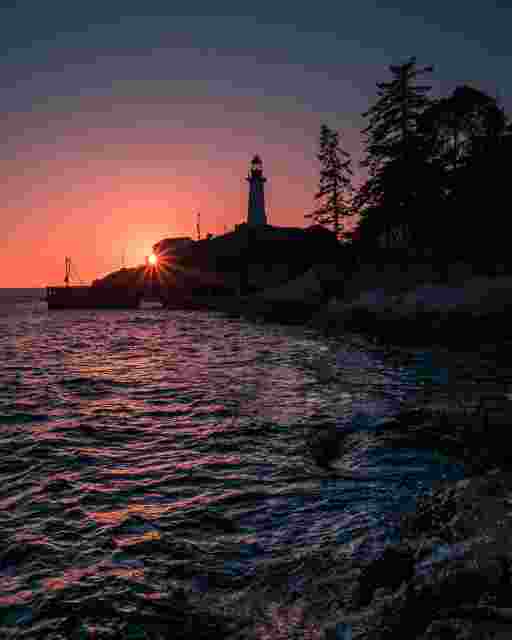 Vancouver Pictures - sunset, lighthouse, west vancouver, ocean, coast, nature